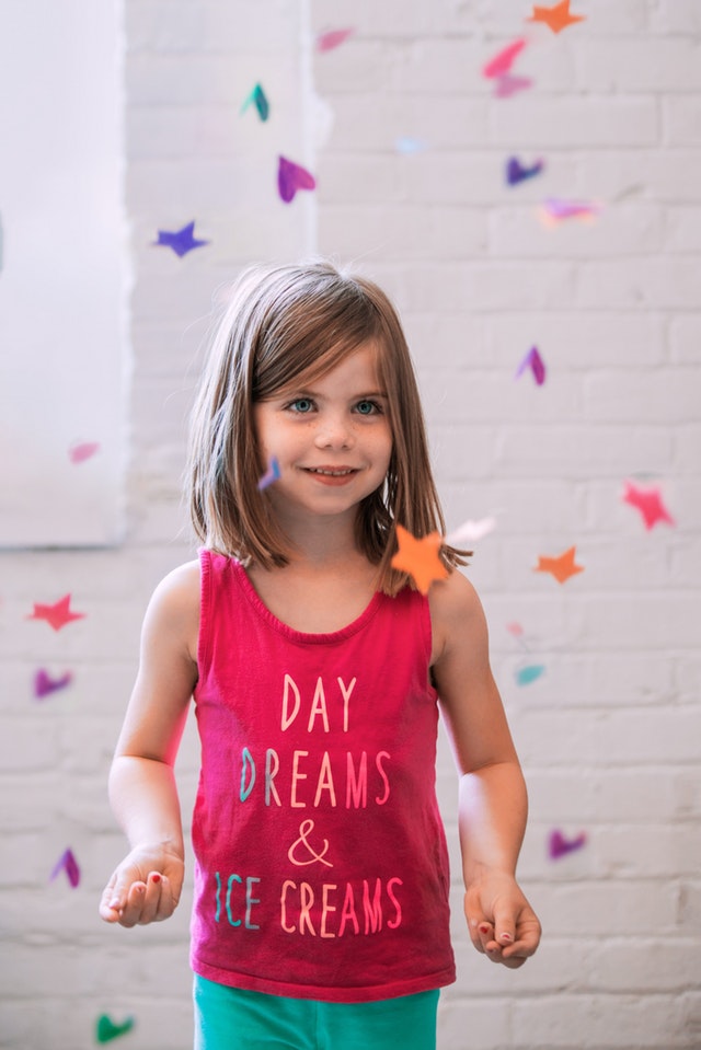 Image of happy child enaging in mindfulness class for children